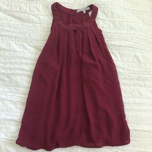 Naked Zebra Burgundy Chiffon Pleated Blouse